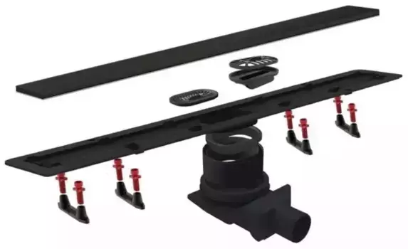 Душевой лоток «Pestan» Frameless 950 Black Matte боковой выпуск чёрный матовый