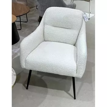 Кресло M-City ARGOS 3018-01 белый, шенилл / черный каркас