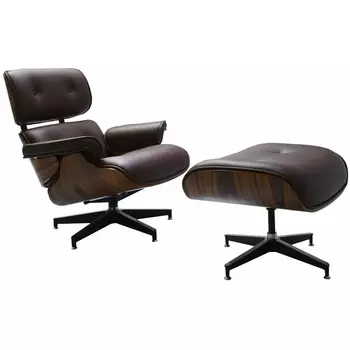 Кресло и оттоманка коричневые Bradex Home Eames Lounge Chair FR 0006-7