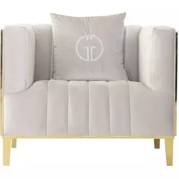 Кресло Garda Decor 102AN-KRES-8681-SER (Золото/Серый)