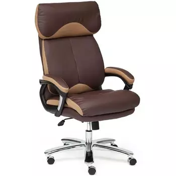Кресло коричневый/бронза-21 (Кожа + кож.зам/ткань) Tetchair 3202 12462