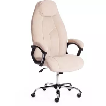 Кресло (хром) флок , бежевый/бежевый перф., 7/7/06 Tetchair BOSS 19390