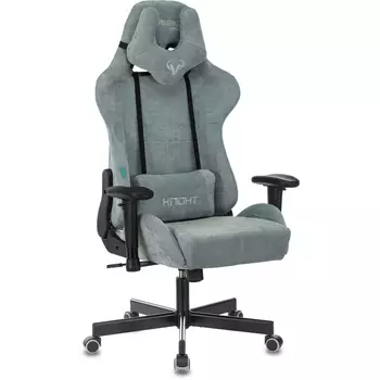 Кресло игровое Zombie VIKING KNIGHT Fabric серо-голубой Light-28 с подголов. крестовина металл