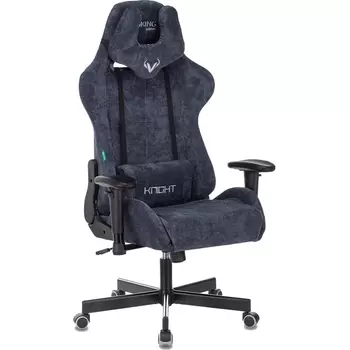 Кресло игровое Zombie VIKING KNIGHT Fabric синий Light-27 с подголов. крестовина металл