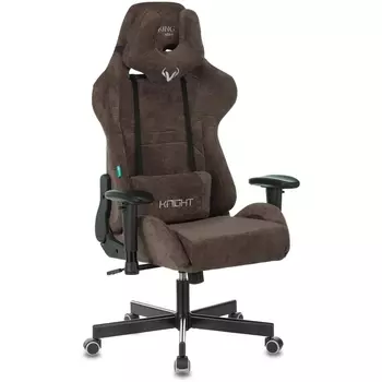 Кресло игровое Zombie VIKING KNIGHT Fabric темно-коричневый Light-10 с подголов. крестовина металл