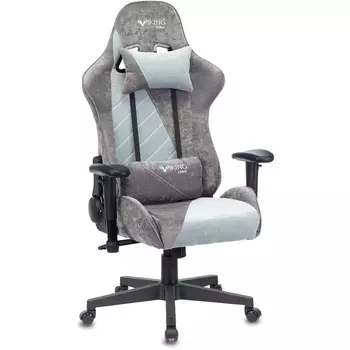 Кресло игровое VIKING X Fabric серо-голубой с подголов. крестовина пластик (Zombie)