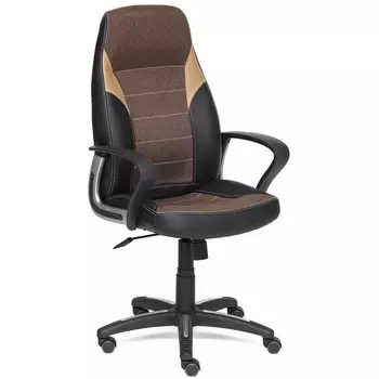 Кресло черный/коричневый/бронзовый (кож/зам/ткань) Tetchair 4004 12016
