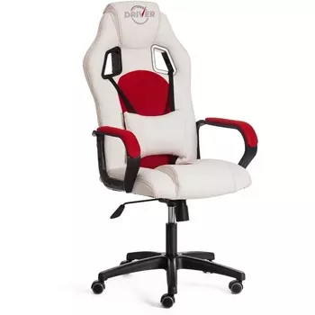 Кресло DRIVER (22) Tetchair (Белый,Красныйй).