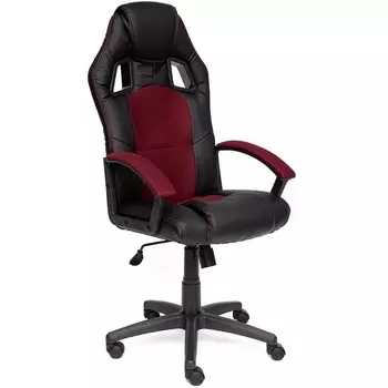 Кресло DRIVER черный/бордо (кож/зам/ткань) (Tetchair)