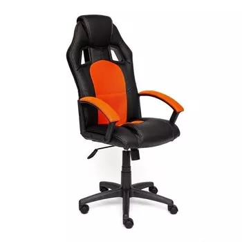 Кресло DRIVER черный/оранжевый (кож/зам/ткань) (Tetchair)
