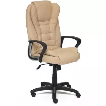 Кресло кож/зам, бежевый/бежевый перфорированный, 36-34/36-34/06 Tetchair Baron 9779