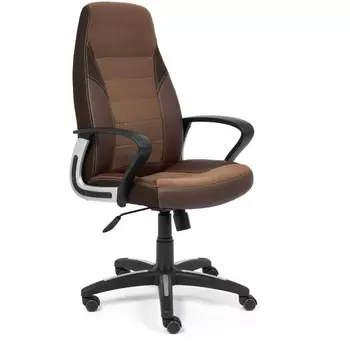 Кресло кож/зам/флок/ткань, коричневый, 36-36/6/TW-24 Tetchair INTER 15028