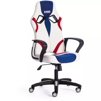Кресло кож/зам/ткань, белый/синий/красный, 36-01/10/08 Tetchair RUNNER 12266