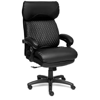 Кресло кож/зам/ткань, черный/черный стеганный/черный, 36-6/36-6/11 Tetchair CHIEF 12851