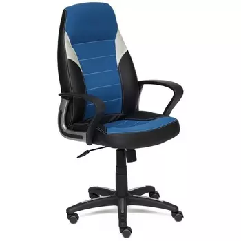 Кресло кож/зам/ткань, черный/синий/серый, 36-6/С24/14 Tetchair INTER 12018