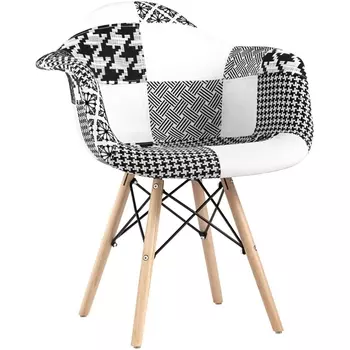 Кресло Stool Group Eames DSW пэчворк черно-белое УТ000002350