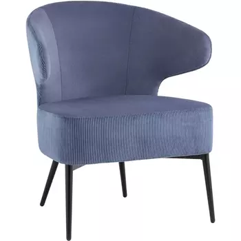 Кресло Stool Group лаунж Royal Stripes велюр синий УТ000036775