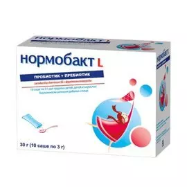 Нормобакт-L для детей, 10 саше по 3 гр, Польфарма