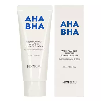 Очищающая пенка для умывания с AHA/BHA кислотами для проблемной кожи, 100 мл, NEXTBEAU