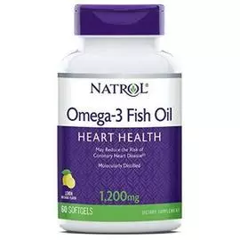 Омега - 3, 1200 мг, 60 капсул, Natrol