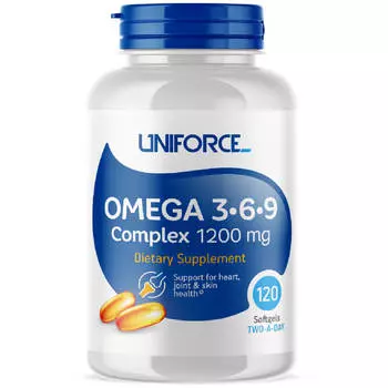 Омега 3-6-9, 1200 мг, 120 капсул, UNIFORCE