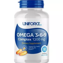 Омега 3-6-9, 1200 мг, 90 капсул, UNIFORCE