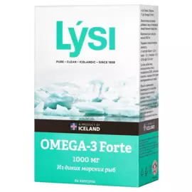Омега-3 Форте, 64 капсулы, Lysi