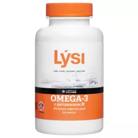 Омега-3 с витамином Д, 120 капсул, Lysi