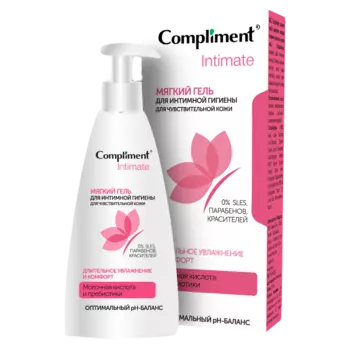 Мягкий гель для интимной гигиены для чувствительной кожи Intimate, 250 мл, Compliment