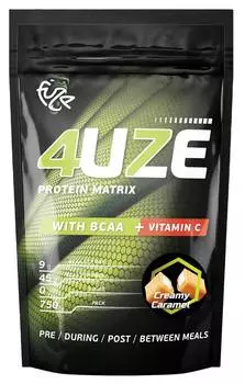 Мультикомпонентный протеин Фьюз 47% + BCAA , вкус «Сливочная карамель», 750 гр, 4UZE