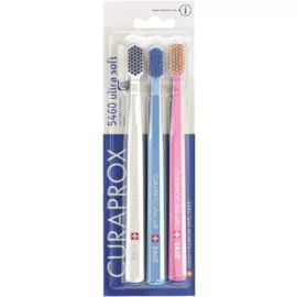 Набор зубных щеток CS 5460/3 Ultrasoft, d 0,10 мм, 3 шт, цвет в ассортименте, Curaprox