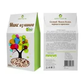 Микс из киноа (красное, белое, черное) БИО, 350 г, Оргтиум