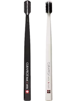 Набор зубных щеток White is Black Ultrasoft, d 0,10 мм, 2 шт, Curaprox