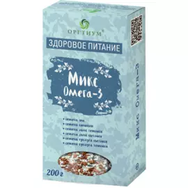 Микс семян льна Омега-3, 200 гр, Оргтиум
