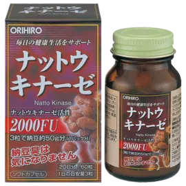 Натто Киназа 2000 FU, 60 таблеток, ORIHIRO