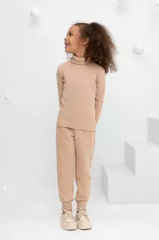 Брюки для девочек CROCKID, КР 400588, цвет - бежевый