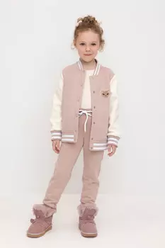 Брюки для девочек CROCKID, КР 400588, цвет - кофейный
