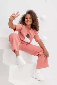 Брюки для девочек CROCKID, КР 400614, цвет - коричневый