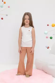 Брюки для девочек CROCKID, КР 400690, цвет - коричневый