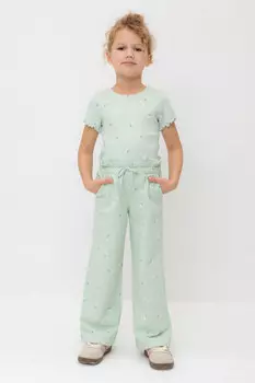 Брюки для девочек CROCKID, КР 400798-1, цвет - зеленый