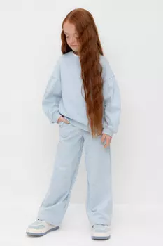 Брюки для девочек CROCKID, КР 400798-1, цвет - голубой