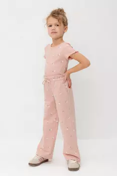 Брюки для девочек CROCKID, КР 400798, цвет - розовый