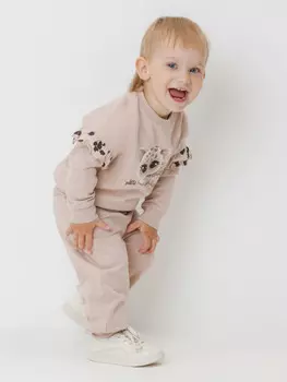 Брюки для девочек CROCKID, КР 400863, цвет - бежевый