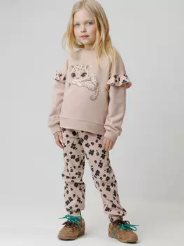 Брюки для девочек CROCKID, КР 400868, цвет - бежевый