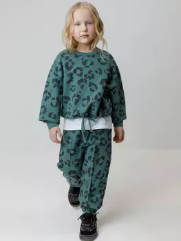 Брюки для девочек CROCKID, КР 400887, цвет - зеленый