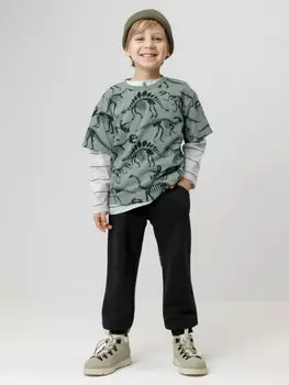 Брюки для мальчиков CROCKID, КР 400603, цвет - черный3