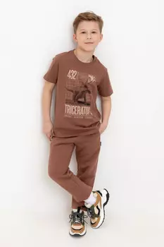 Брюки для мальчиков CROCKID, КР 400724, цвет - коричневый