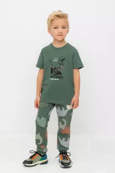 Брюки для мальчиков CROCKID, КР 400725, цвет - зеленый