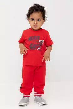 Брюки для мальчиков CROCKID, КР 400809, цвет - красный