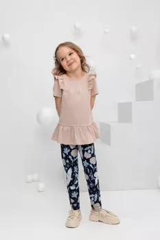 Блузка для девочек CROCKID, КР 5825, цвет - бежевый